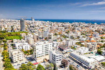 Aerial view of Limassol city center, Cyprus.