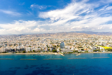 Aerial view of Limassol coastline, Cyprus.