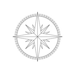 Compass rose - nautical chart. Travel equipment displaying orientation of world directions - north, east, south and west. Simple flat vector illustration