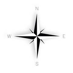 Fototapeta premium Compass rose - nautical chart. Travel equipment displaying orientation of world directions - north, east, south and west. Vector illustration