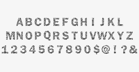 zebra print font.90s style.vector