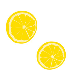 Slice of lemon. Vegan, vegetarian diet. Lime set. Vegetarian nutrition. Fresh vitamin nutrition. Natural food. Vector lemon. Nature background. Bright color. Cut part.