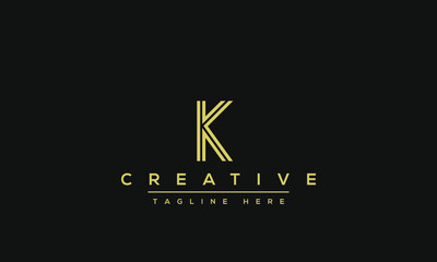 Abstract Monogram letter K Logo design concept. Minimalist k kk creative initial based Vector icon template. Graphic Alphabet Symbol for Corporate Business Company Identity.