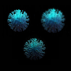 Isolated coronavirus bacteria 3D illustration
