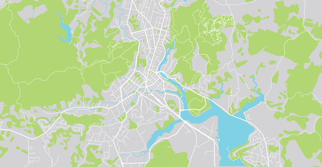 Urban vector city map of Whangarei, New Zealand