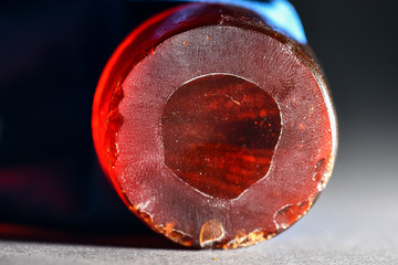 Amber rosin isolated closeup on black background