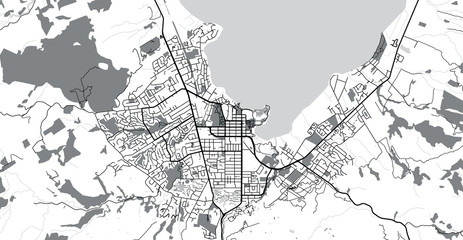 Urban vector city map of Rotorua, New Zealand