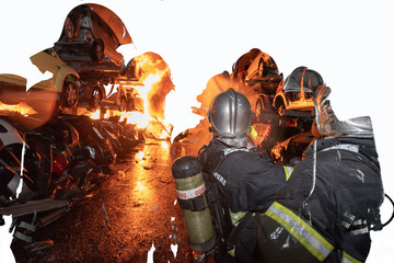 Sapeurs pompiers en action