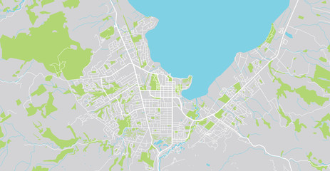 Urban vector city map of Rotorua, New Zealand