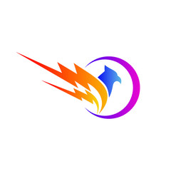 Thunder bird logo design vector