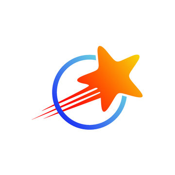 Fast star logo design vector