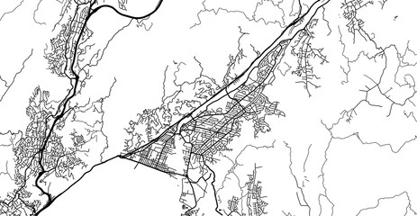 Urban vector city map of Lower Hutt, New Zealand