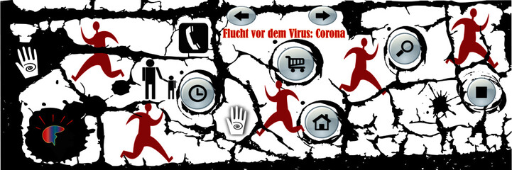 Flucht vor dem Virus - Corona - die Uhr tickt, bitte keine Panik.