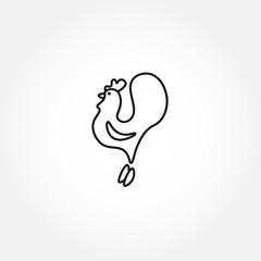 Cock line icon. bird design element for illustration.