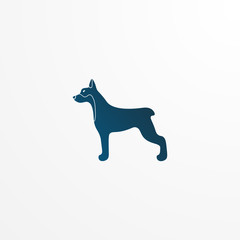 doberman dog icon. design element for illustration.