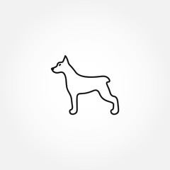 doberman dog line icon. design element for illustration.