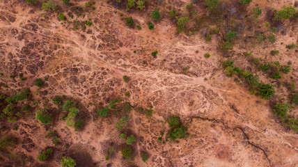 Vista cenital de suleo rugoso