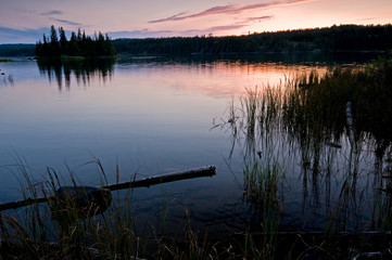 Twilight at Tobin Harbor in Isle Royale National Park, Michigan.