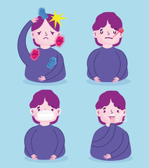 covid 19 virus pandemic, men with thermometer mask