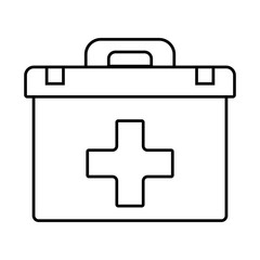 Obraz premium First aid kit. Vector illustration in black and white. Icon for websites or mobile applications.