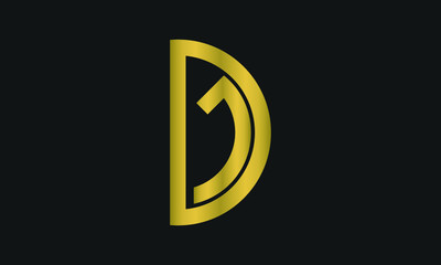 JD, DJ Letter Logo Design with Creative Modern Trendy Typography and monogram logo.