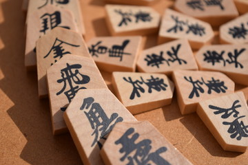 Naklejka premium 将棋倒し ドミノ倒し