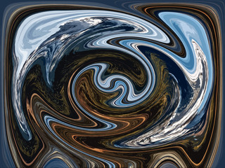 Liquid speedy movement around turning point. Abstract circle background