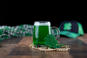 Mug of green beer to celebrate St. Patricks Day