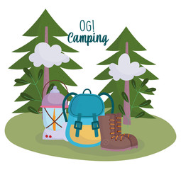 camping lantern rucksack boot vacations activity adventure design