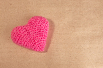 Stuffed heart on the canvas 1