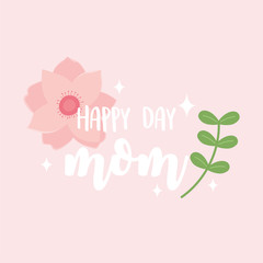 happy mothers day, flower branch leaves decoration natural