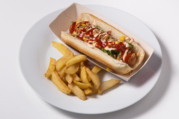 Hot dog and potato