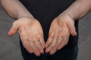 hand sanitizer is on your hands