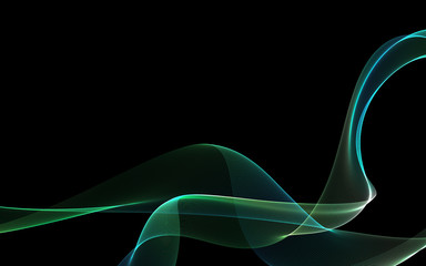 Dark abstract background with a glowing abstract waves