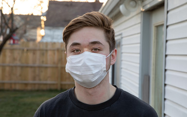teen must wear safety mask because of coronavirus