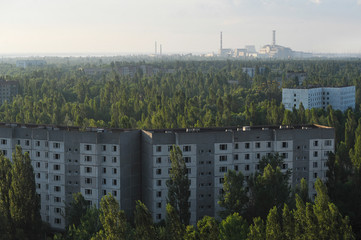 Ghost town Pripyat in Chernobyl zone