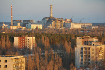 Ghost town Pripyat in Chernobyl zone
