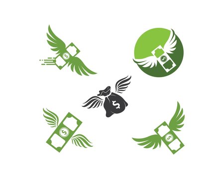 Money Wings  Logo Icon Vector Illustration