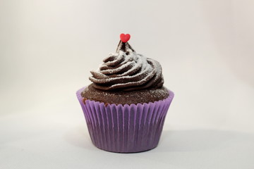 One cupcake in a white background
