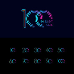 100 Years Excellent Anniversary Celebration Vector Template Design Illustration