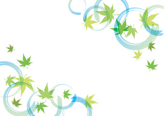 青紅葉　円　麻の葉模様　背景