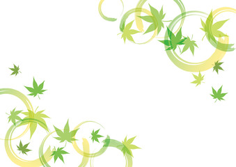 青紅葉　円　麻の葉模様　背景