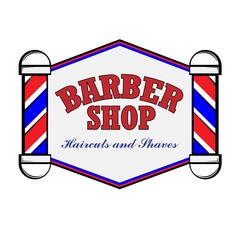 Barbershop logo template design for business.