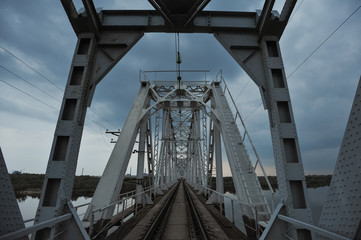 Railway bridge across the river Pripyat