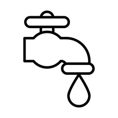 faucet dripping , line style icon