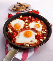 Middle eastern shakshuka breakfast