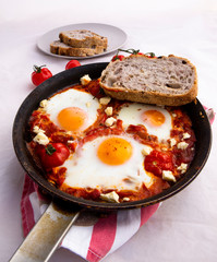 Middle eastern shakshuka breakfast