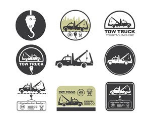 tow truck vector icon logo design