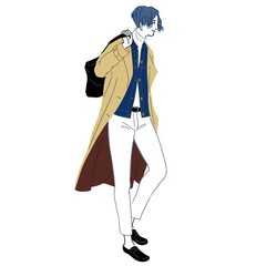 街中にいるスタイリッシュな男性（全身・春）