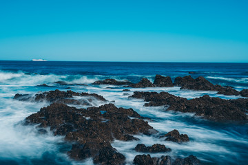 Long Exposure Of Sea Wave with rock